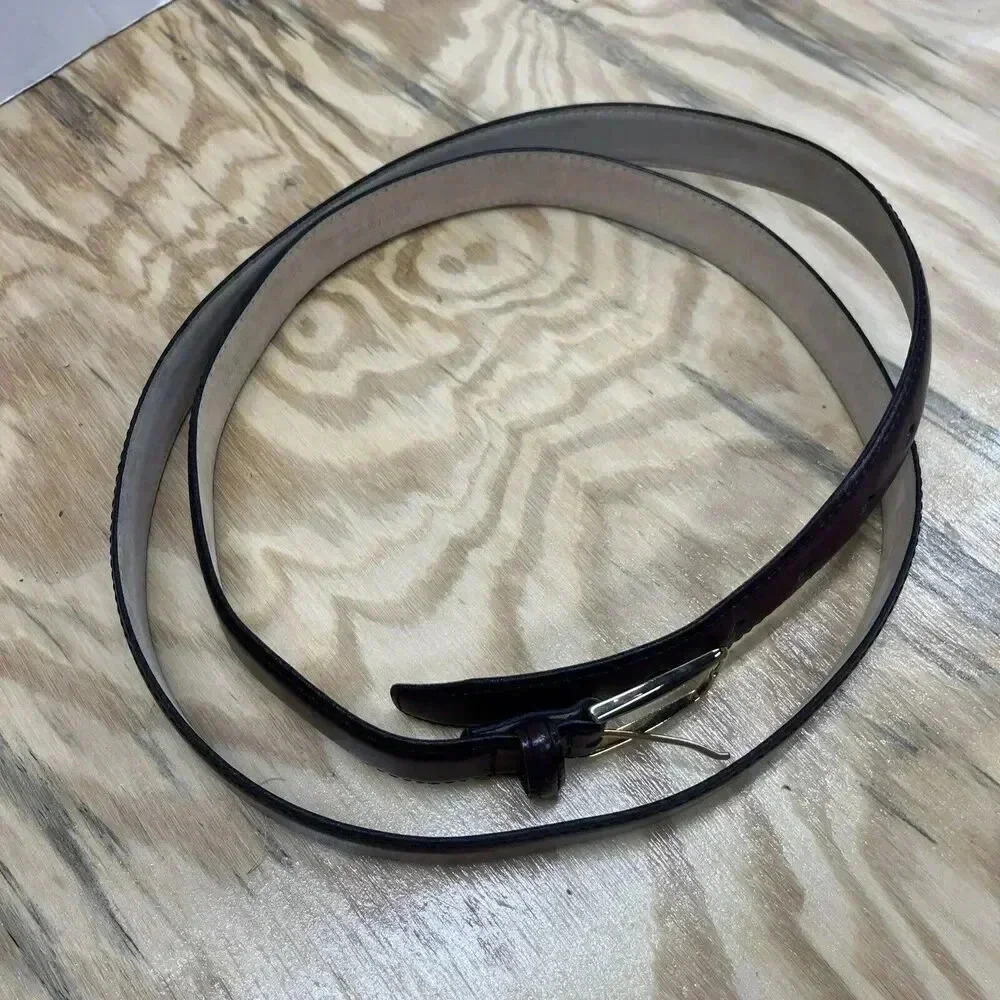 Glove leather Burgundy Red dress office belt cashmere cowhide lined size 56\140 - Picture 4 of 10